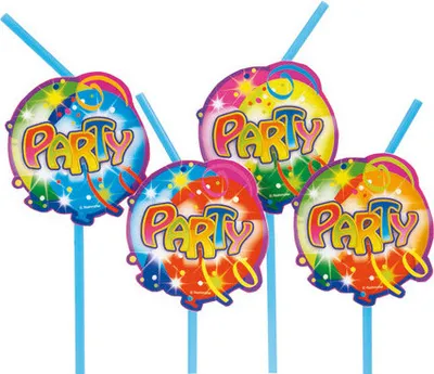 Produktbild von Trinkhalme Party-Zubehör Strohhalme 10 Stück bunt 24cm