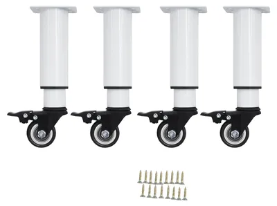 Immagine prodotto di Gambe per mobili, rotelle universali, regolabili in altezza, colore bianco