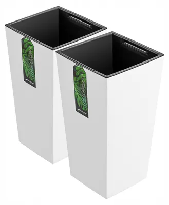 Produktbild von Prosperplast URBI SQUARE DURS265 Pflanzkübel 2 Stück Weiß