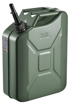 Zdjęcie produktu dla Kanister na paliwo VEVOR metalowy 20 l, kanister na benzynę z dzióbkiem i wygodnym uchwytem, przepływ 6 l/min, szczelny i odporny na korozję, idealny do samochodów, motocykli, quadów i pojazdów UTV, czarny