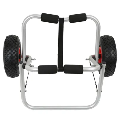 Obrázok produktu pre TolleTour vozík na kajak hliníkový vozík na čln skladací prepravný vozík polyuretánové pneumatiky strieborná 80 kg 66 x 26 x 41 cm