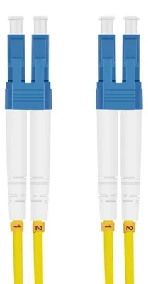 Produktbild von helos LWL Patchkabel OS2 Duplex 3,0mm LC-LC 9/125µm gelb 1,5m LSZH