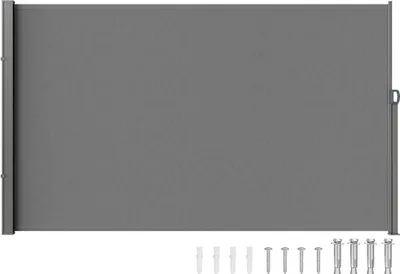 Image de Auvent latéral rétractable, écran d'intimité extérieur 79''x 118'', écran de terrasse rétractable imperméable en polyester 180 g, pare-vent et séparateur de pièce UV 30+ pour terrasse, jardin, balcon, gris