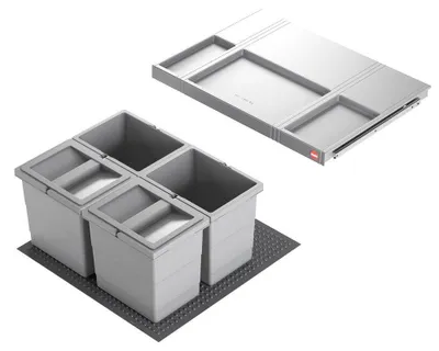 Produktbild von Hailo Abfallsammler 3201625 Allegro 270 Einsatz 4x 6.5 Liter Hellgrau