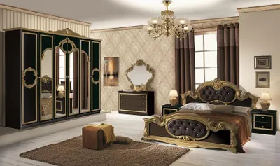 Produktbild von Barock Schlafzimmer Set Barocco in schwarz/ Gold