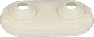 Produktbild von tecuro Doppel Scharnierrosette Rohrabstand 50 mm, Loch 10-22 mm - weiß