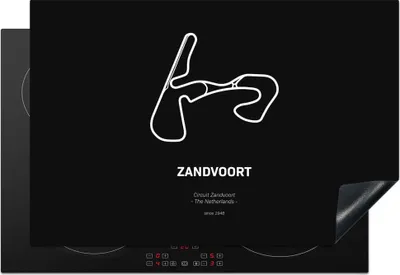 Produktbild von KitchenYeah© Herdabdeckplatte Zandvoort - Formel 1 - Schwarz , 76x51cm, Küche Deko, Glaskeramikkochfeld Herdabdeckung, Abdeckplatte fùr Kochfeld