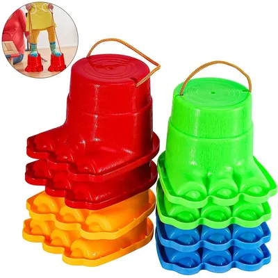 Produktbild von Kinder Balance-Stelzen – 4 Paar Monsterfüße für Gleichgewicht & Koordination, Spielzeug für Jungen & Mädchen 4-10 Jahre, Indoor & Outdoor