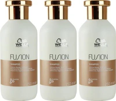 Produktbild von Wella Fusion Intense Repair 3 x 250 ml Shampoo für strapaziertes Haar Set