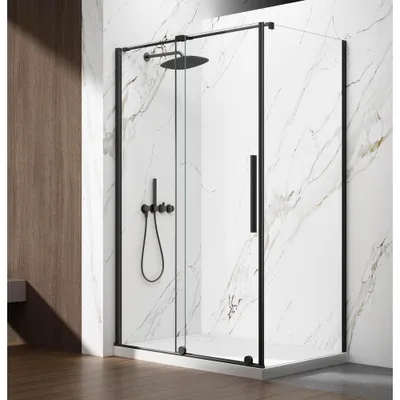 Zdjęcie produktu dla SPIRIT BLACK Prostokątna kabina prysznicowa 1100 x 1000 mm, wersja lewostronna/prawostronna