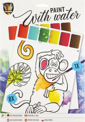 Image de Livre de coloriage Peinture à l'eau II. 8 feuilles + pinceau A4