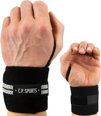 Produktbild von Profi-Handgelenkbandagen, extra breiter Klettverschluss, Daumenschlaufen zur Fixierung, atmungsaktiv und komfortreich