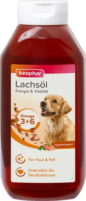 Produktbild von Beaphar Lachsöl für Hunde 940 ml – mit Omega-3 & Omega-6 für glänzendes Fell & gesunde Haut