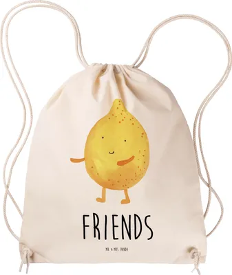 Produktbild von Mr. & Mrs. Panda Jutebeutel Beste Freunde Zitrone - Transparent - Geschenk, Beutel, Fehlende Keywords, Lustige Sprüche, Kleiner Rucksack, gym, wander, Baumwolltasche
