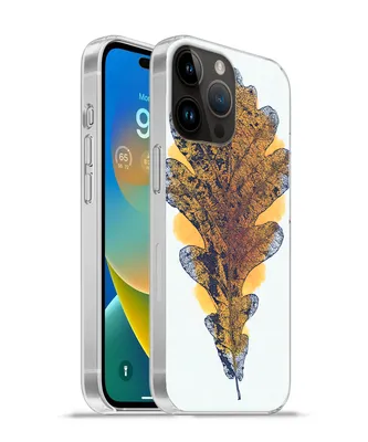 Produktbild von MuchoWow® Handyhülle Schutzhülle Hülle für Apple iPhone 14 Pro Max Aquarell - Orange - Eichenblatt Silikon Softcase Handy Hülle - Hardcover