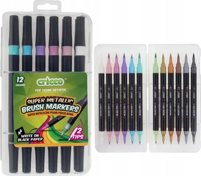 Produktbild von CRICCO Doppelseitige Metallicmarker 12/24 Patronen