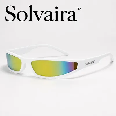 Produktbild von Solvaira™ Trendig Sonnenbrille Weiß, UV400 Schutz, stylische Sommerbrille für Damen & Herren