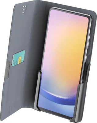 Produktbild von Cellularline Slide & Click Multikompatible Book-Style-Hülle mit Lederoptik – Größe L (Maximale Handymaße: 90mm x 174mm), Folio, Universal, Max 75 mm x 150 mm, Schwarz
