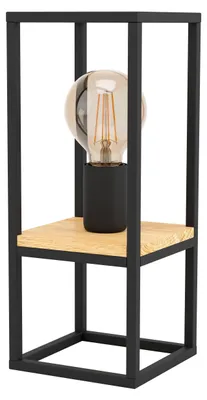 Zdjęcie produktu dla Lampa stołowa 1 światło HxW 35x14 cm Libertad czarny/brązowy + przełącznik kablowy