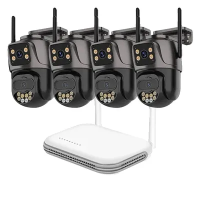 Obrázek produktu pro Bezpečnostní systém CCTV, připojení WLAN, sledování PTZ, 1T, EU zástrčka, 8CH NVR 4PCS kamery