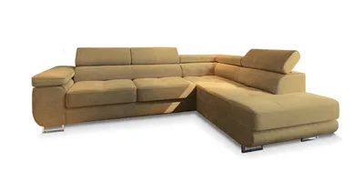 Produktbild von Masseno Ecksofa APIRO R-S mit Schlaffunktion L-Form, Sofa mit Bettkasten, Wohnzimmersofa, Couch, Soffa, Bettsofa, Couchgarnitur- Gelb, POSO 01
