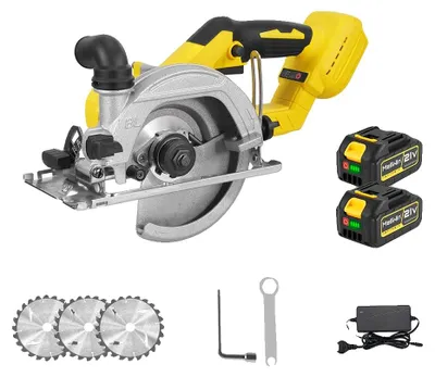 Imagen del producto de Sierra circular, 7200 RPM, ángulo de corte ajustable, juego de 2 baterías