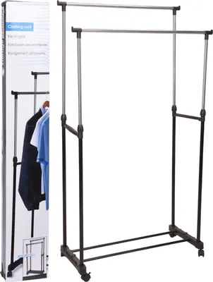 Produktbild von Storage solutions Kleiderständer Doppelt mit Rollen Verstellbar