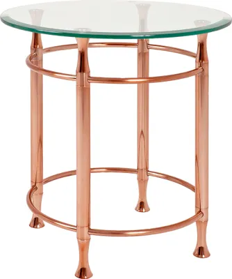 Produktbild von HAKU Beistelltisch kupfer - Metall, Sicherheitsglas 10 mm, B/H/T: 50x52x50 cm