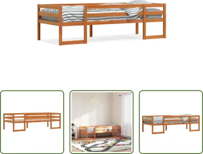 Produktbild von The Living Store Kinderbett Wachsbraun 80x200 cm Massivholz Kiefer