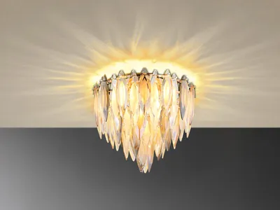 Produktbild von Ausgefallene LED Deckenleuchte mit Kristall 3-farbig, Wohnzimmer Lampe Ø 40cm