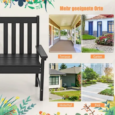 Produktbild von Wetterfeste Gartenbank aus HDPE für den Außenbereich mit 2-3 Sitzplätzen