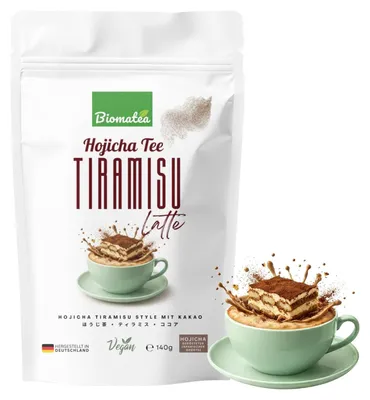 Produktbild von Biomatea Hojicha Tiramisu Latte Pulver 140g