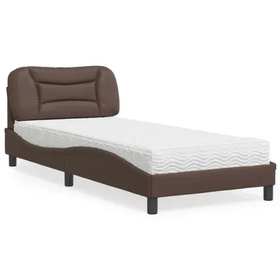 Produktbild von Bett mit Matratze "Hvar" Braun 80x200 cm Kunstleder