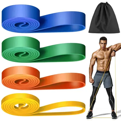 Produktbild von Fitnessbänder-Set mit 4 Widerstandsbändern für Krafttraining und Yoga