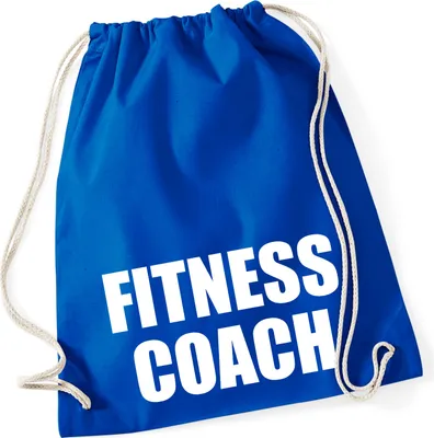 Produktbild von Huuraa Turnbeutel Fitness Coach Training 12 Liter Bright Royal Baumwolle Rucksack Geschenkidee