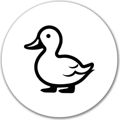Produktbild von Huuraa Aufkleber Ente Silhouette 10cm rund Sticker Geschenkidee