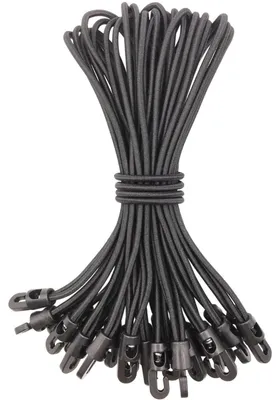 Produktbild von Spanngummis mit Haken 25 Stück - 25 cm, Schwarz