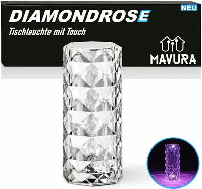 Produktbild von Krištáľová stolová lampa DIAMONDROSE Crystal LED s dotykom
