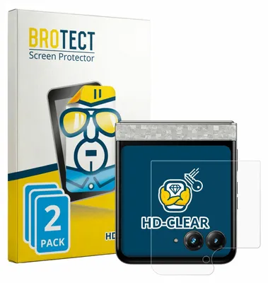 Produktbild von 2x Für Motorola Razr 70 (Hinteres Display) Schutzfolie BROTECT Displayschutz Display Schutz Folie Klar Transparent