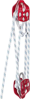Image de Poulie double et palan 2/5-1/2 pouces 100-200 pieds Poulie double avec corde tressée 6600-7705 livres Double poulie de gréement