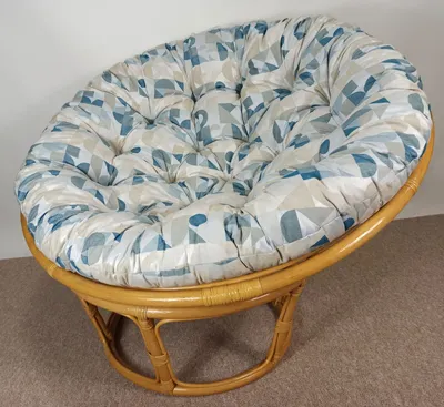 Produktbild von Rattan Papasansessel Papasan 110 cm cm Fb. Honig Polster Stoff California Dream IGGY Blue