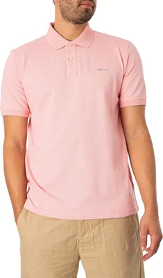 Produktbild von Gant Polo Slim Fit rosa einfarbig Baumwolle
