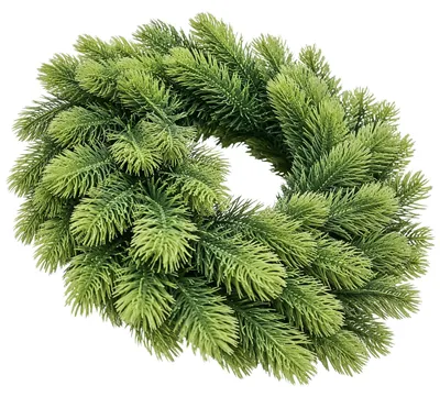 Produktbild von Künstlicher Tannenkranz Grün, Türkranz Weihnachten Haustür, Adventskranz Rohling künstlich ∅ 32 cm
