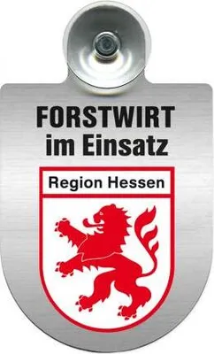Produktbild von Einsatzschild für Windschutzscheibe incl. Saugnapf - Forstwirt im Einsatz - 309468 Color - Region Hessen