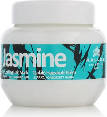 Produktbild von Kallos Jasmine Nourishing Hair Mask 275ml, 275 ml, Frauen, beschädigtes Haar, trockenes Haar, Feuchtigkeitsspendend, Nährend, Glanz, Jasmin, Topf
