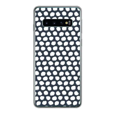 Produktbild von MuchoWow® Handyhülle Schutzhülle Hülle für Samsung Galaxy S10 Tupfen - Muster - Weiß Silikon Softcase Handy Hülle - Handytasche