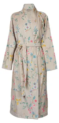 Bademantel Les Fleurs Khaki L, reine Baumwolle, 500 g/m²