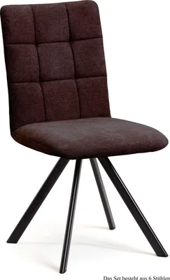 Produktbild von Esszimmerstuhl drehbar (6er-Set) Despa 47x91x60 Schwarz/Espresso