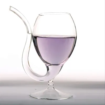 Sipping Glas mit Trinkröhrchen, 2 Stück, Weiß, Portweinglas