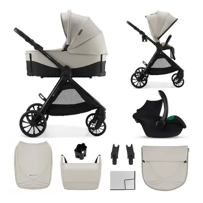 Zdjęcie produktu dla Wózek dziecięcy 3 w 1 Kinderkraft VESTO 2 z gondolą, fotelikiem samochodowym MINK PRO 2, odwracalnym fotelikiem sportowym, zestawem podróżnym, kolor beżowy